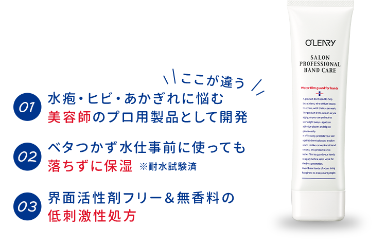 ヒビ・アカギレに悩む美容師のプロ用製品として誕生
