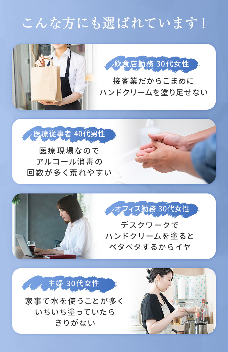 手荒れに悩む皆さまに届けたい